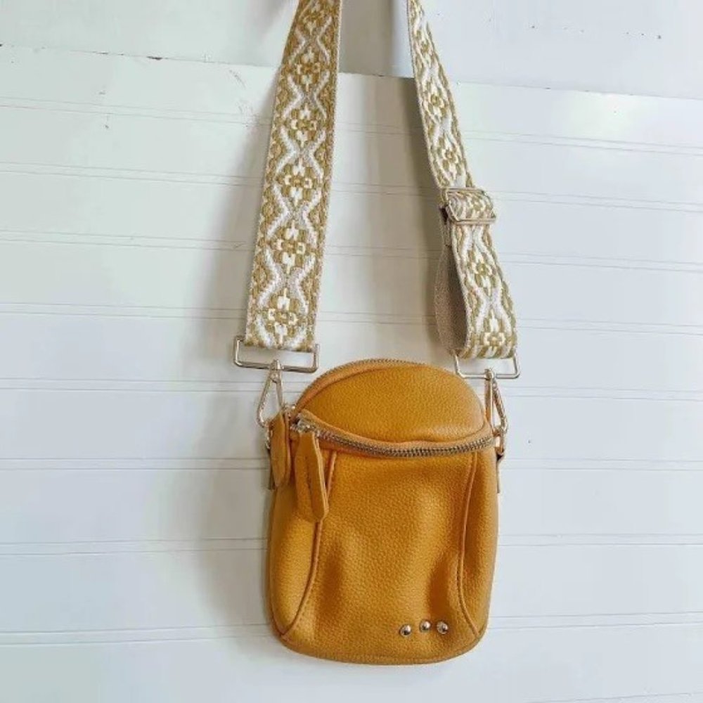 Ellie Crossbody Belt Bag - MUSTARD - Custom Boutique Design - Faux Leath…